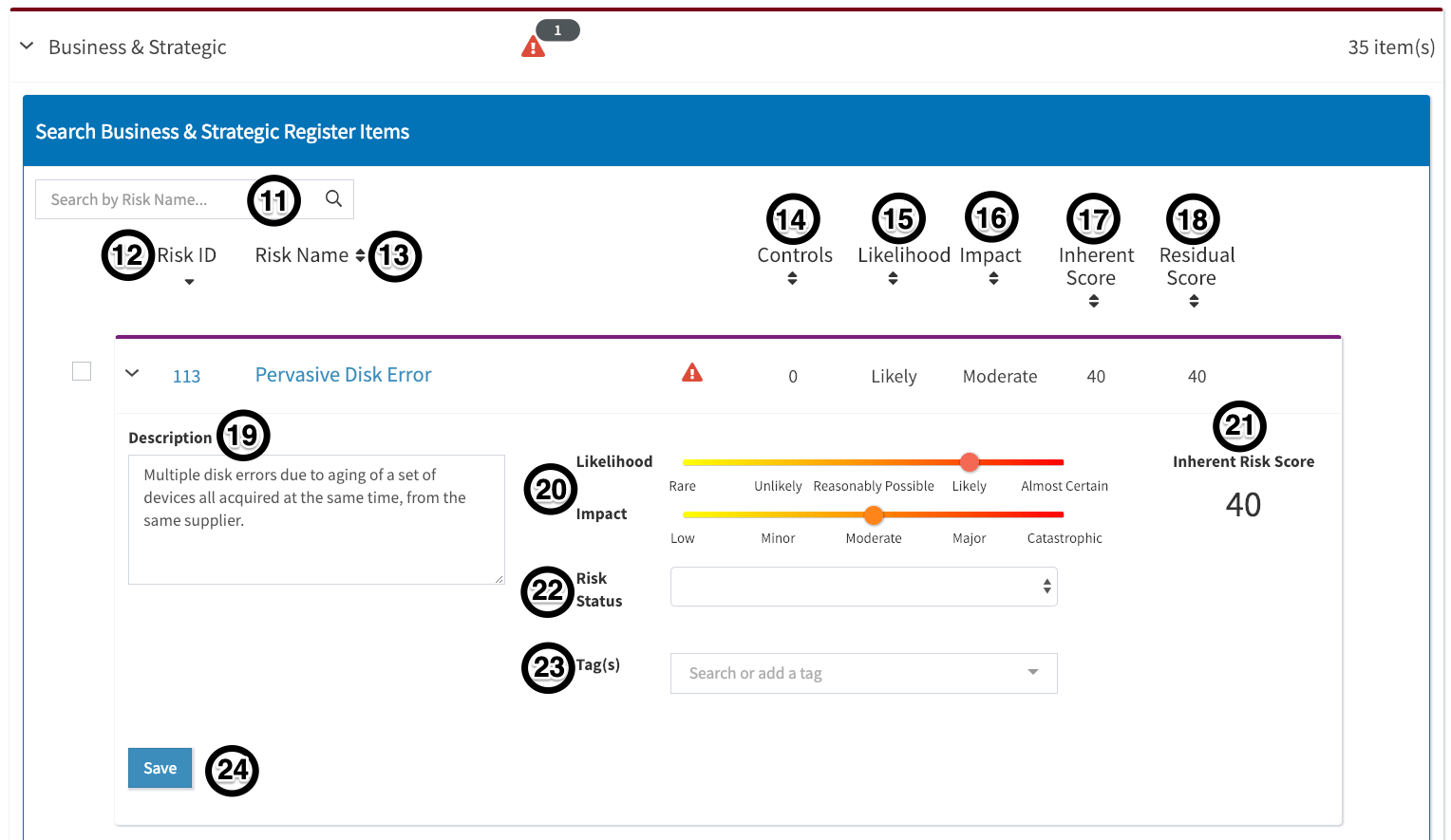 KCM GRC Risk Management Risk Register Knowledge Base